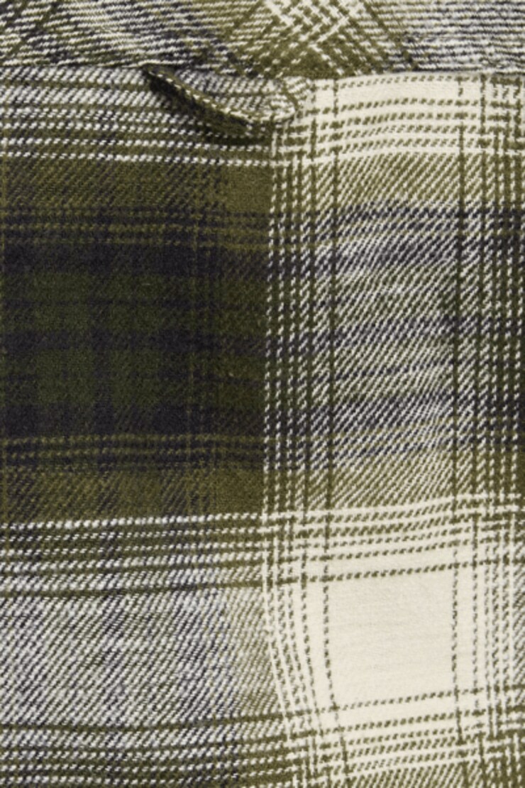 Noah Plaid Button-Up Shirt, Olive Night Green Plaid, large