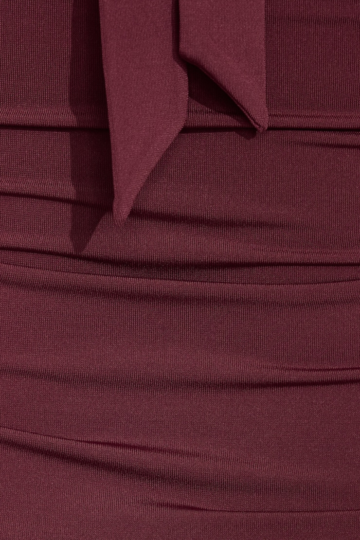Square Neck Tie Halter Top, Maroon Banner, large