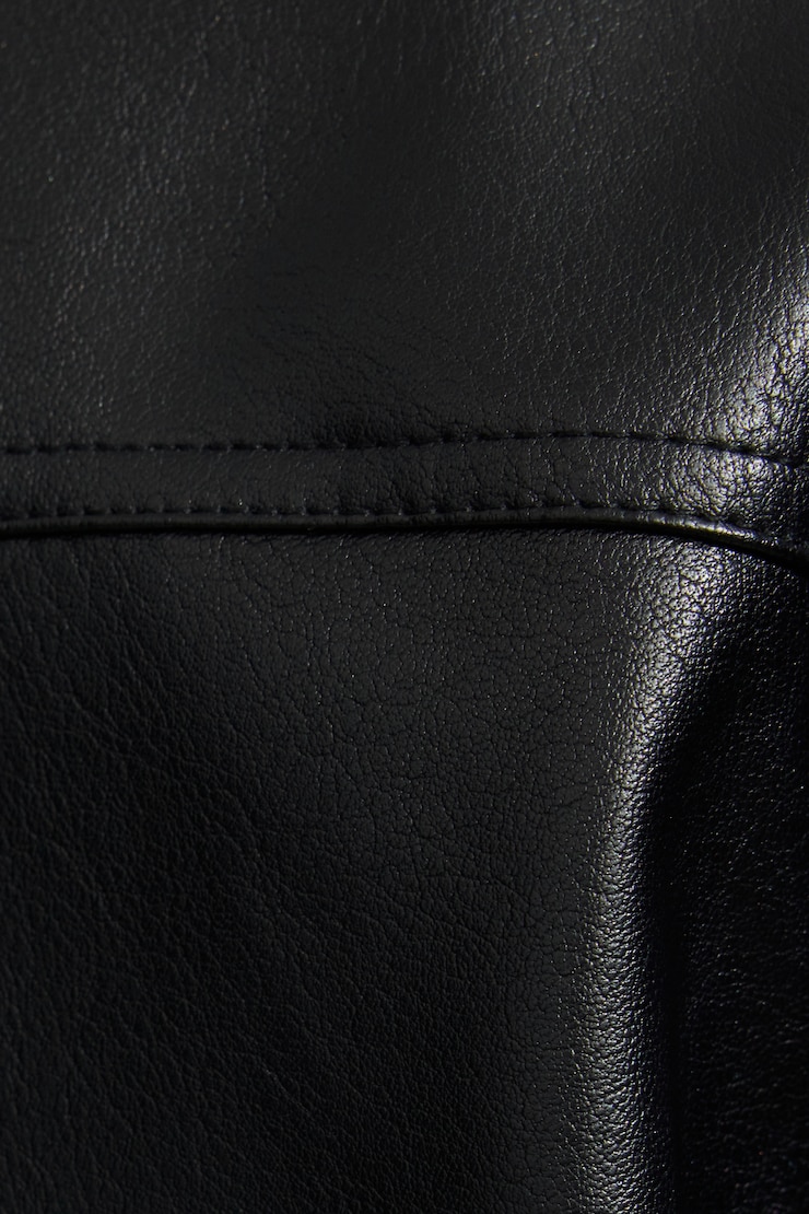 Blouson aviateur en faux cuir ample à col relev