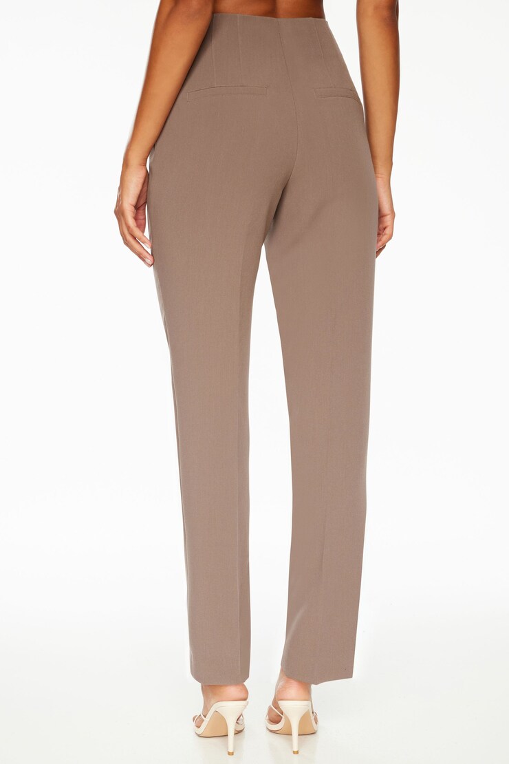Pantalon étroit pleine longueur Lina Taupe profond large