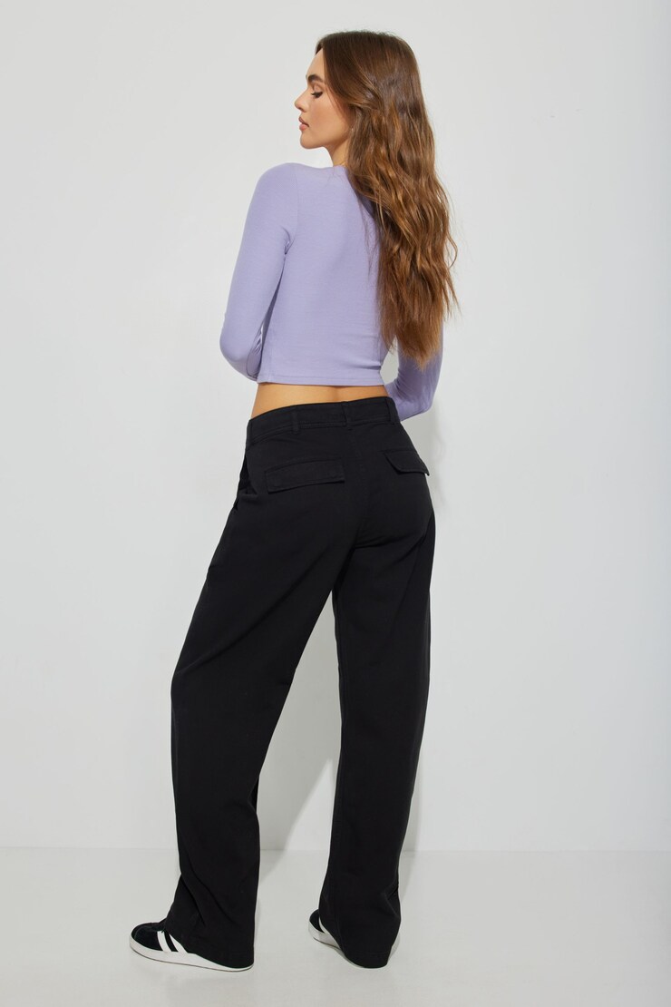 Ellis Slouchy Pant, Jet Black, large