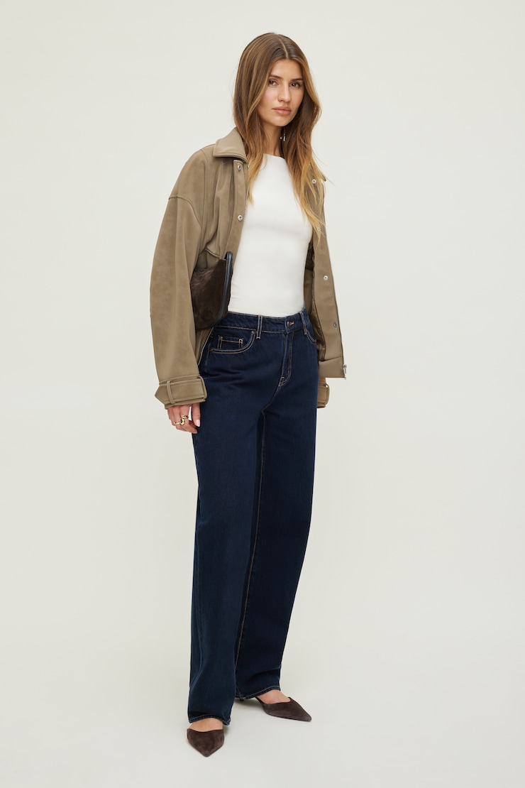 Mika Mid Rise Relaxed Straight Leg Jeans Dark Indigo / Saranac Blue large