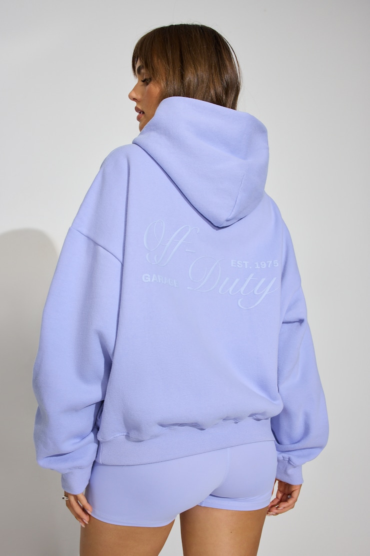 UltraFleece Hoodie, Lavender Lust with "Off Duty" Art, large