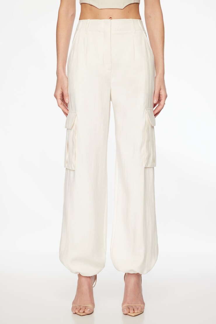 Gia Cargo Parachute Pants Sea Salt Beige large