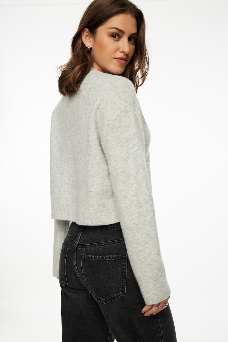 Heavenlyarn™ Abbey Cropped Cardigan Winter Mist Mix large