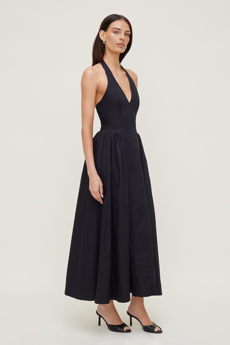 Taylor Poplin Maxi Dress Jet Black large