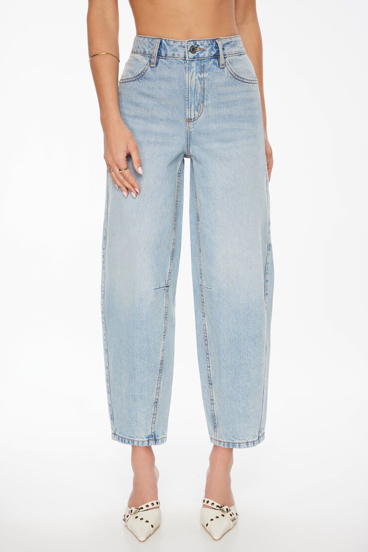 Blair High Rise Barrel Leg Jeans Indigo/Medium Light large