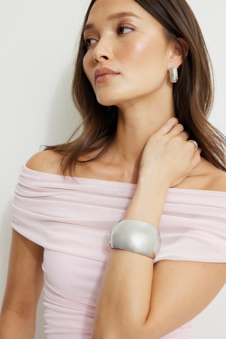 Oversized Chunky Snap Bangle Bracelet