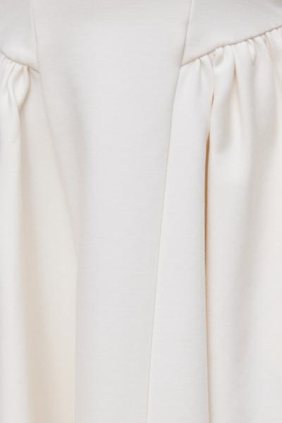 Plunging Flared Ponte Mini Dress Sea Salt Off White large
