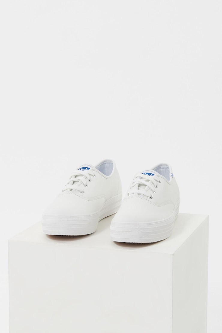 Espadrilles en cuir à plateforme triple KEDS