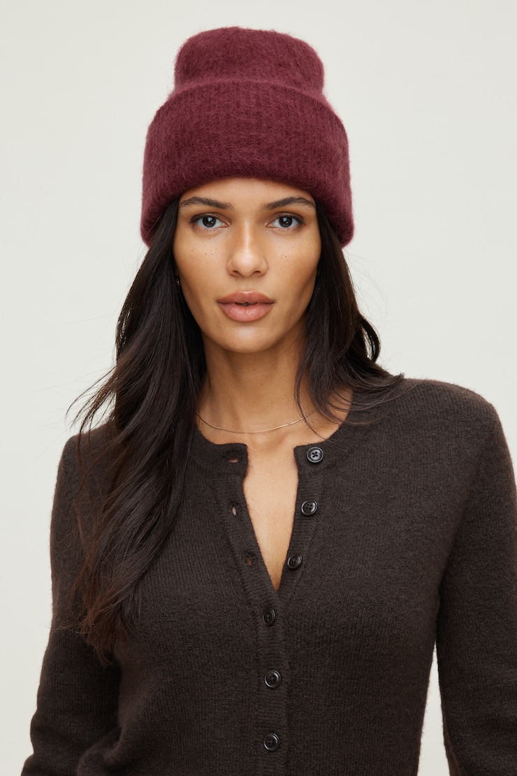 Tuque en mohair poilu de qualité supérieure