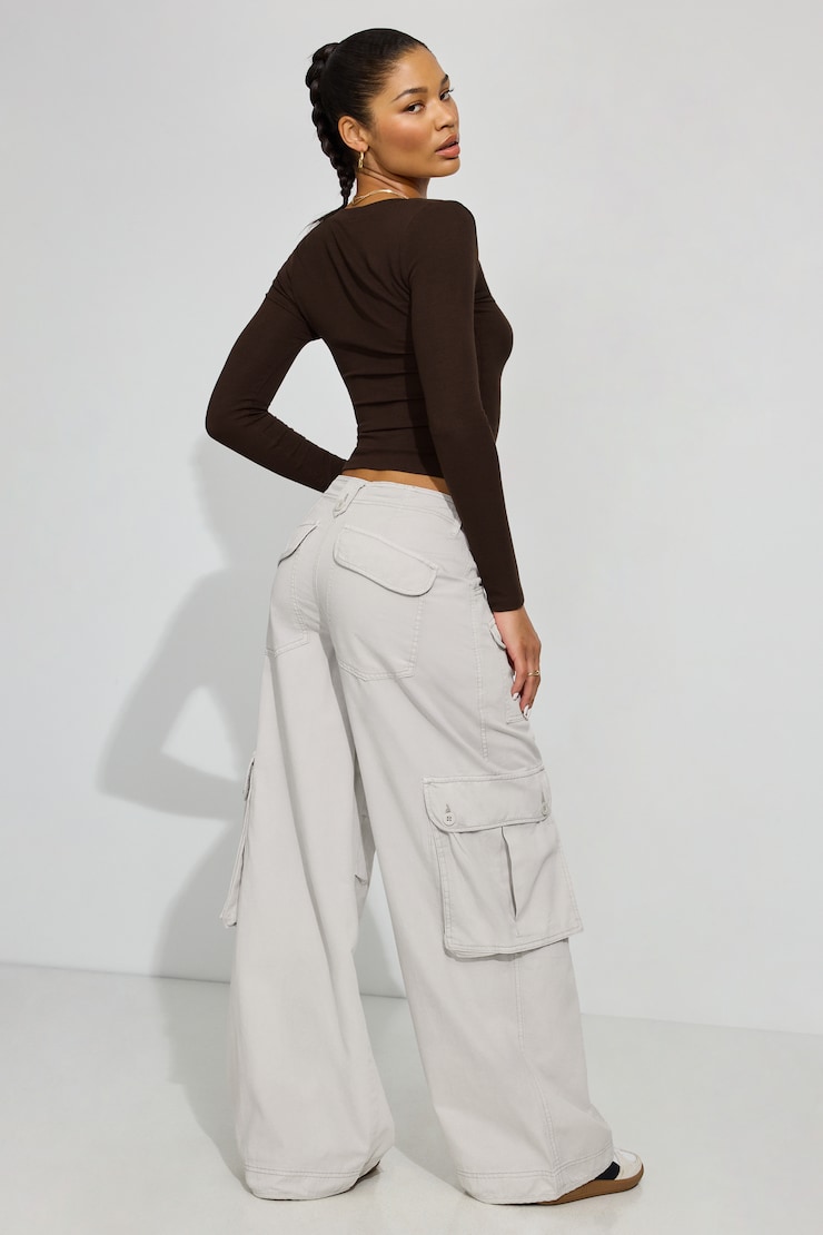 Extreme Baggy Cargo Pants, Cement Grey, large