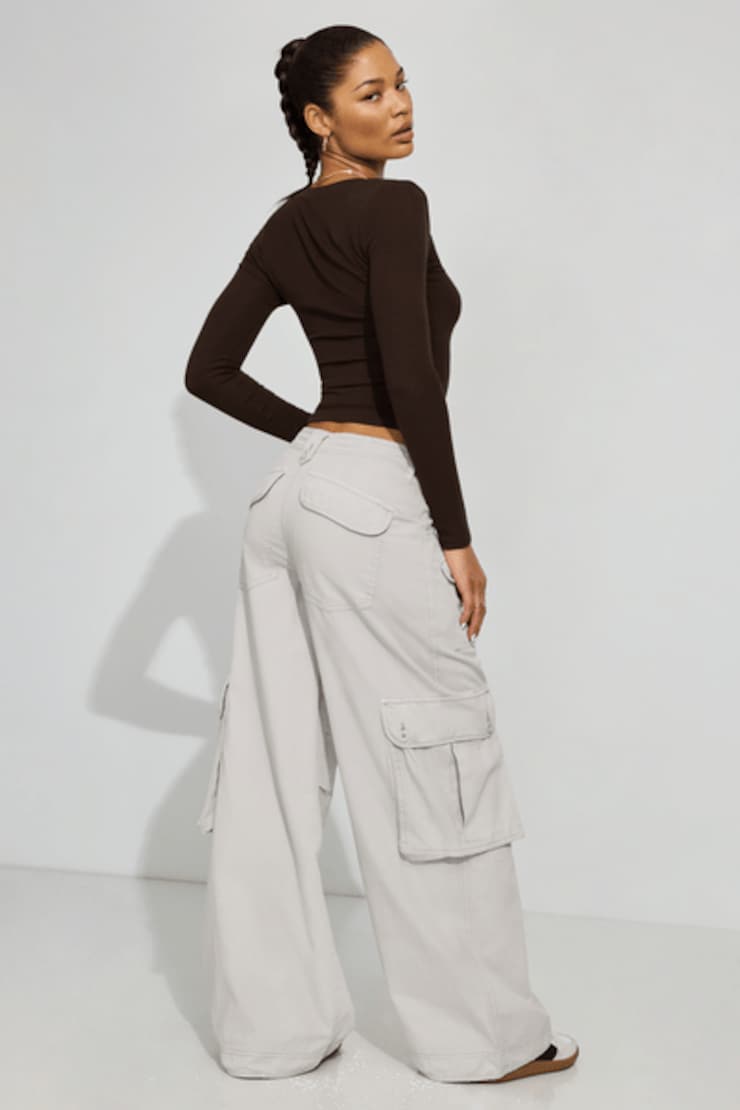 Extreme Baggy Cargo Pants, Cement Grey, large