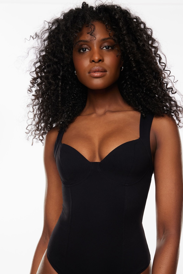 Justaucorps sculptant style corset Addie Noir encre large