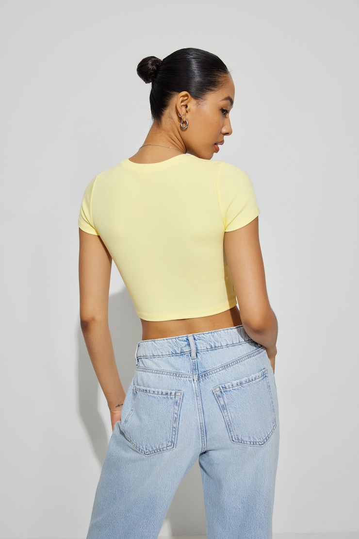 Stormi Tee, Double Cream Yellow, large