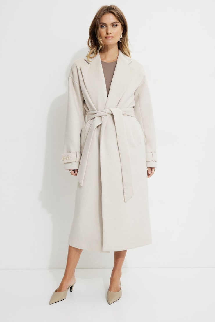 Belted Wool Coat Rainy Day large