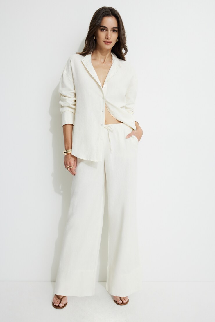 Oversized Linen Shirt Sea Salt large