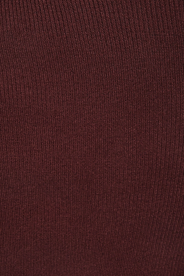 Ribbed Off Shoulder Mini Dress Dark Ruby large