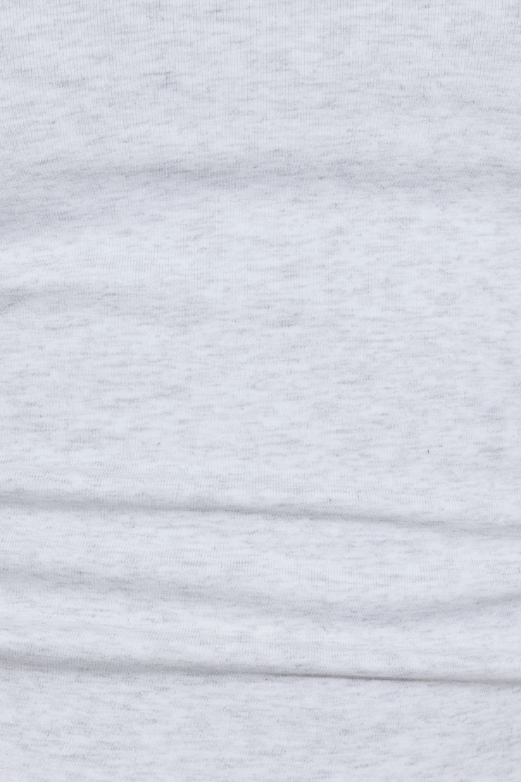 T-shirt épuré à col en V, Mélange gris printanier, large