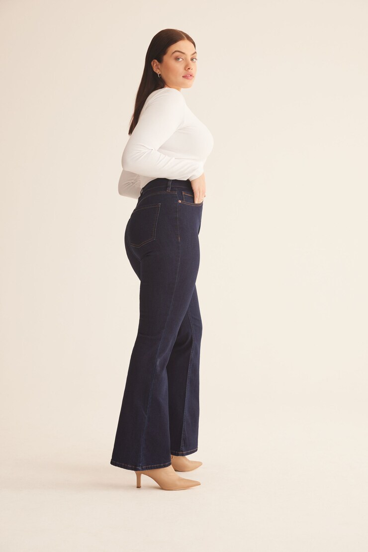 Hailey Flared Jeans Night Tide - Indigo Dark Blue large