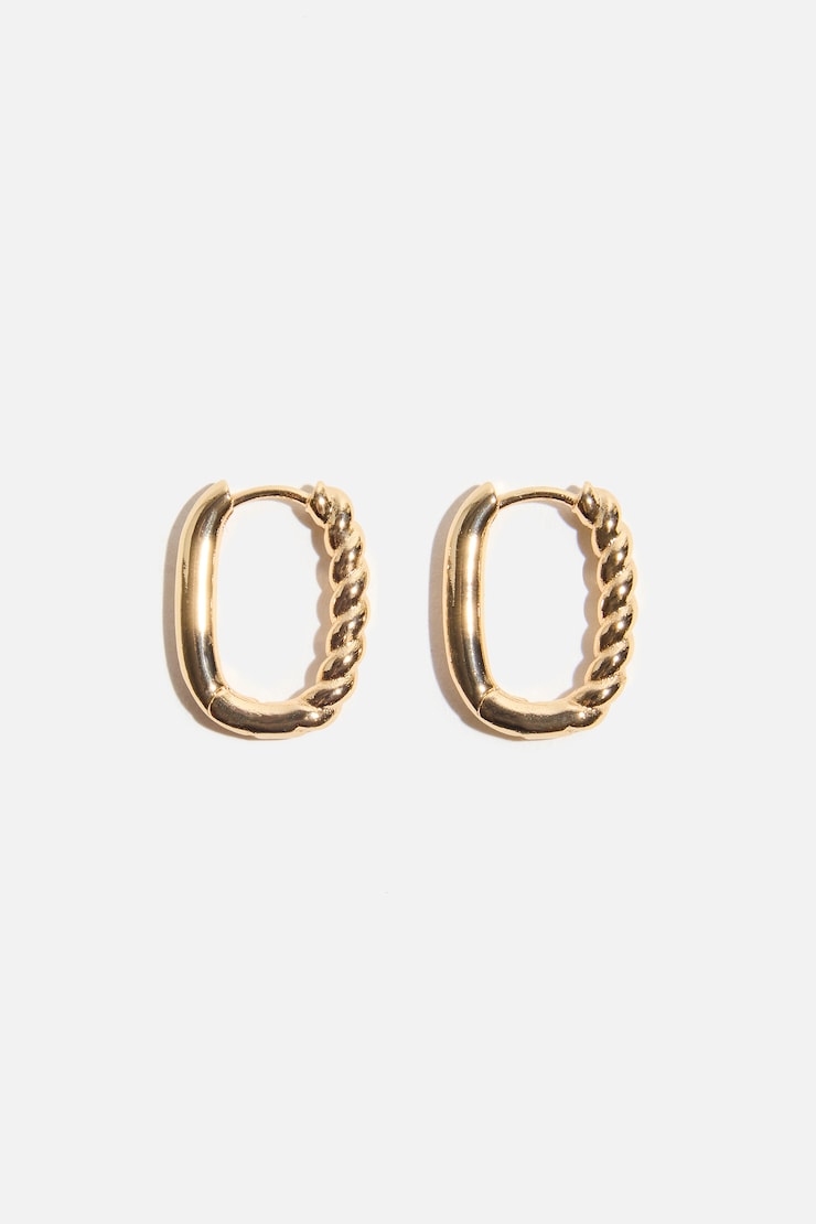 Twisted Hoop Earrings Gold large