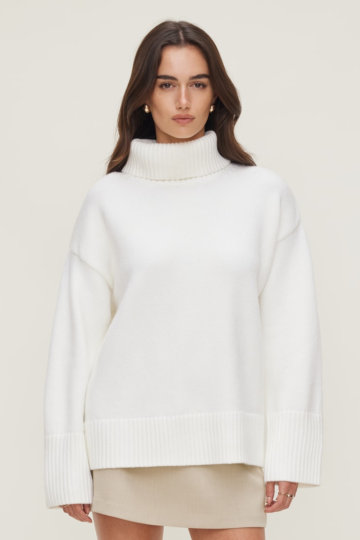 Evy Turtleneck Sweater Snow White large