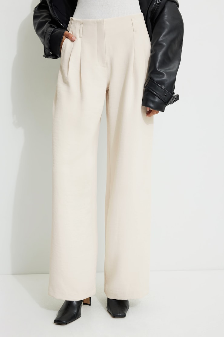 Jourdan Mid Rise Wide Leg Pants Polished Pearl large