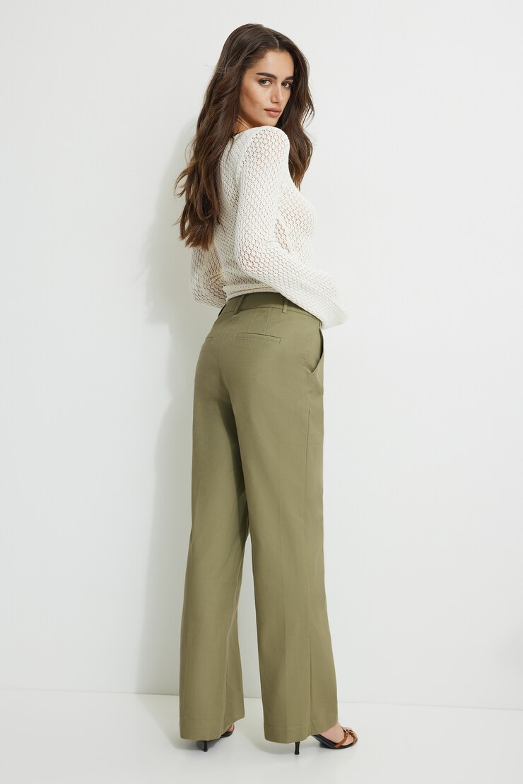 Clean Straight Leg Pants Safari Green large