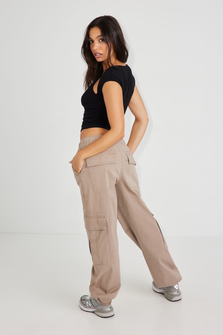 Harlowe Parachute Pant, Funghi Brown, large