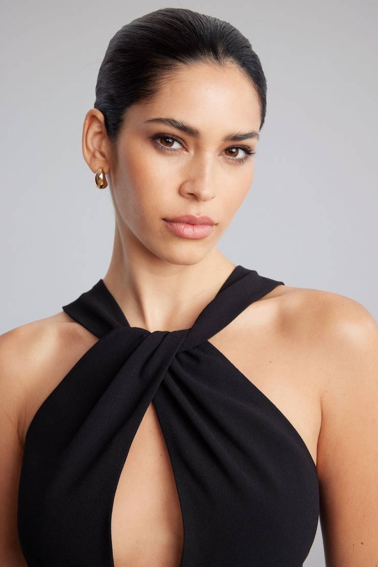 Halter Cut Out Jumpsuit Jet Black large