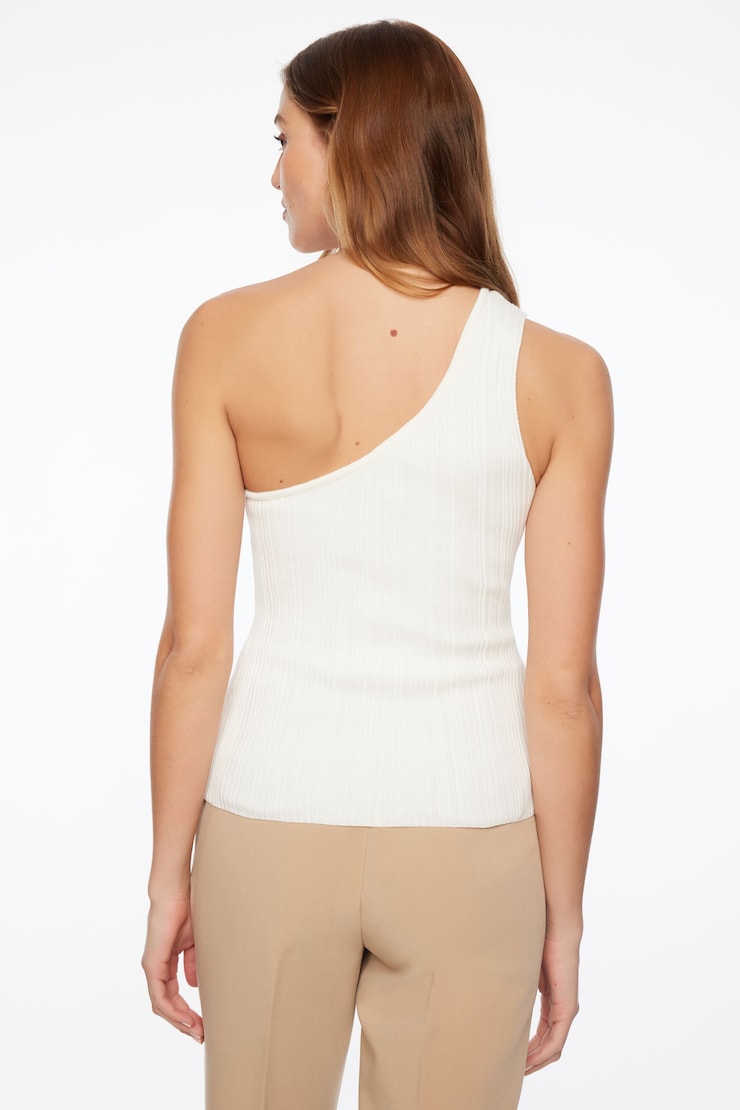 One Shoulder Tank Top  Bright White large