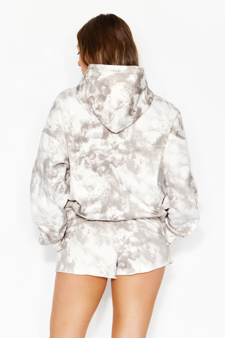 UltraFleece Hoodie, Grey/White Textured Graphic, large