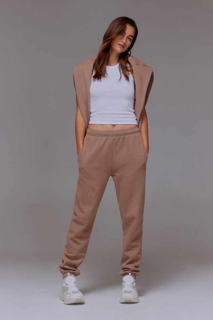 Fleece Jogger Pants Deep Taupe large