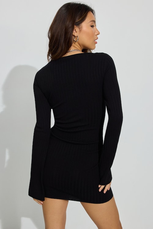 Scoop Neck Mini Dress Black | Garage Scoop Neck Mini Dress Black | Garage