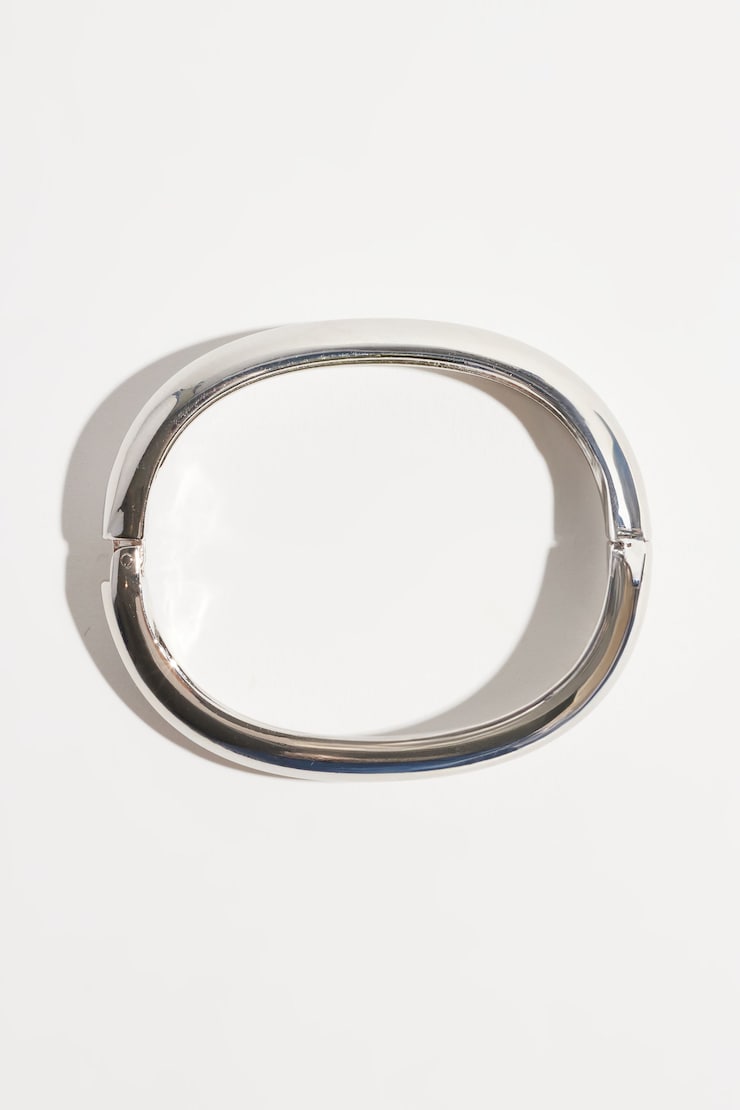 Wavy Bangle Bracelet Silver large