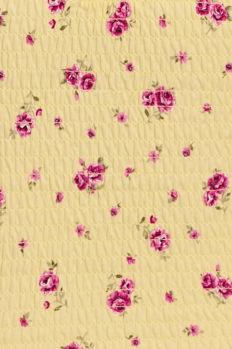 Vera Smocked Tube Top, Double Cream & Ditsy Roses, large