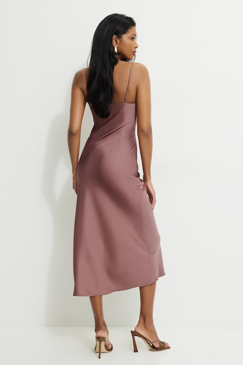 dynamite pink satin dress Aimee Satin Maxi Dress Pink