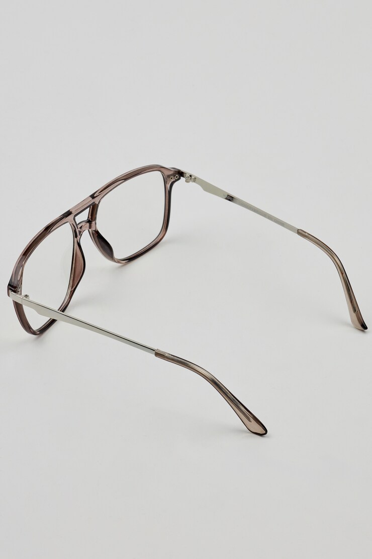 Retro Aviator Blue Light Readers, Translucent Grey, large