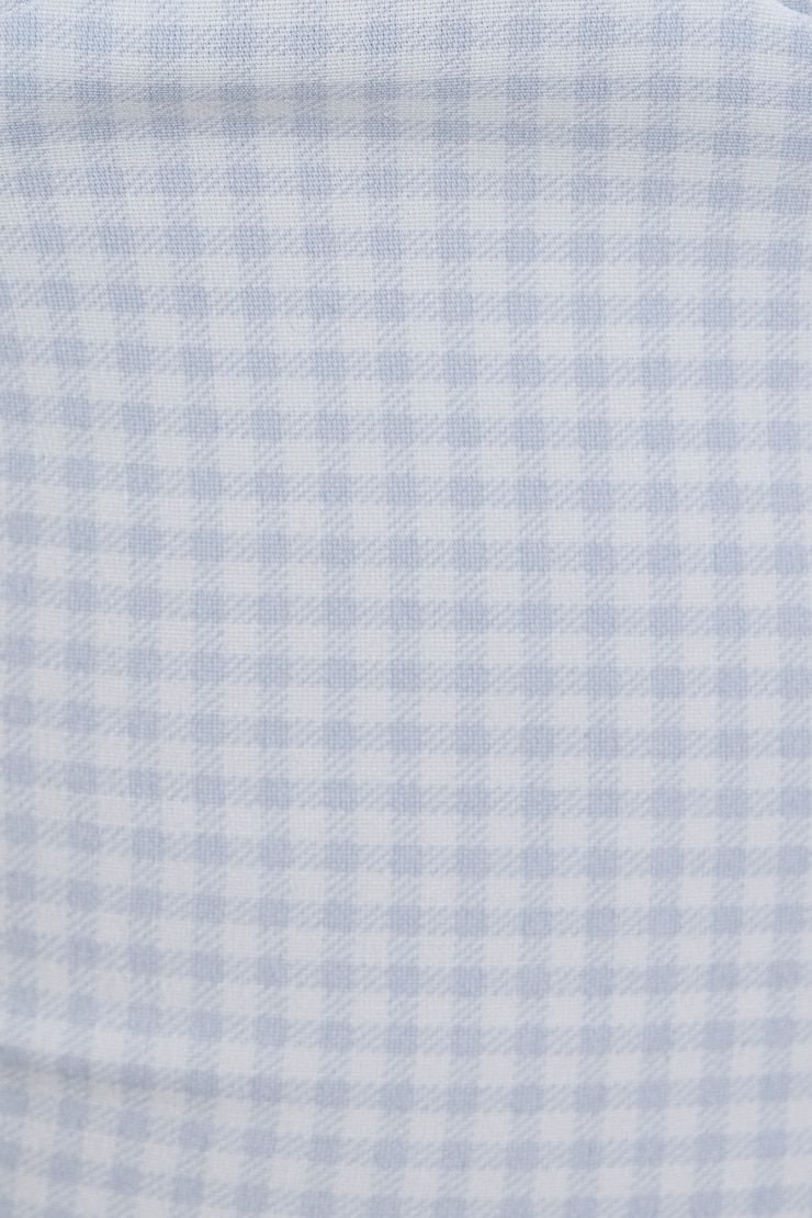 Lace Trim Plunge Halter Top, Blue Gingham, large