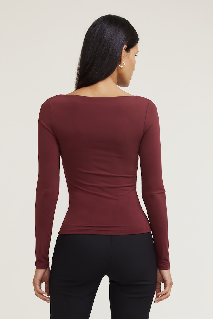 Nola Sculpt Long Sleeve Top Zinfandel Burgundy large