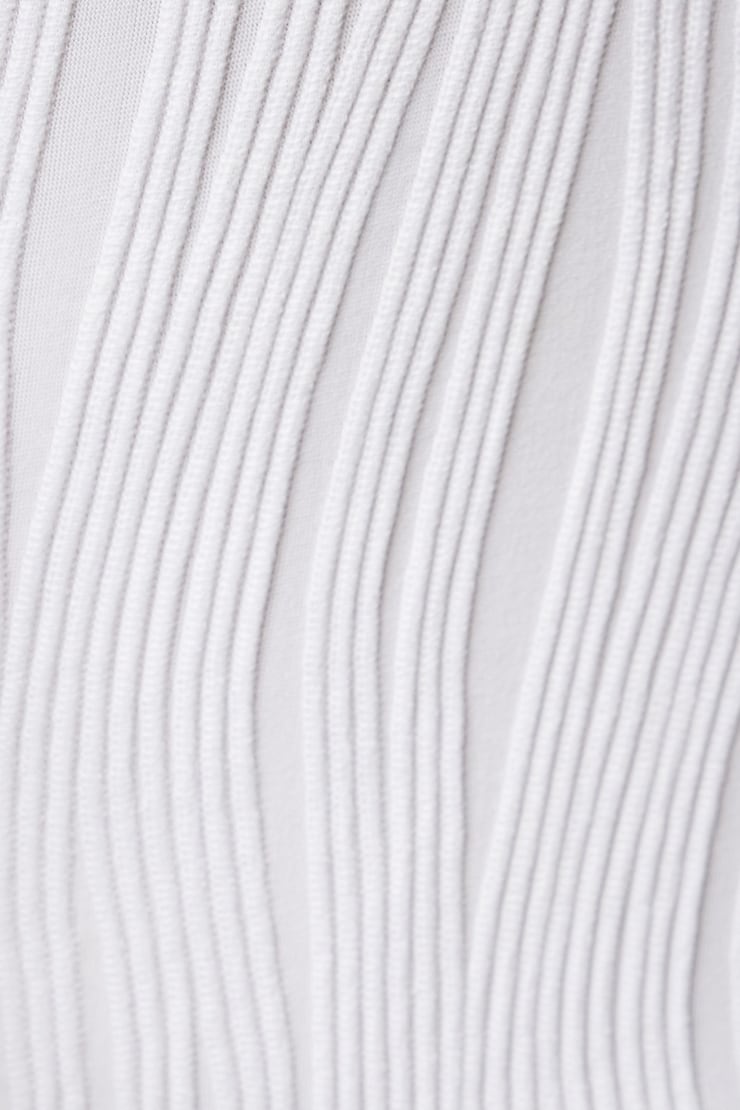 Skye Long Sleeve Open Back Textured Top  Bright White large