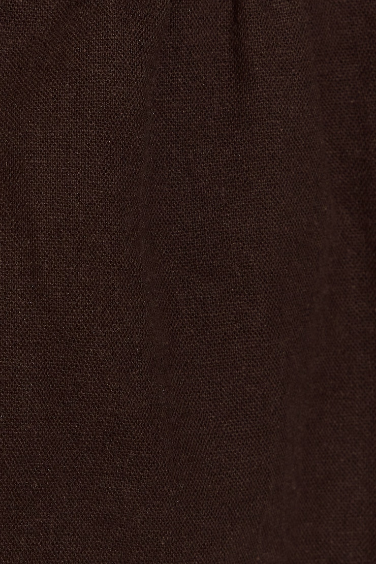 Linen Tie Back Halter Top, Armadillo Brown, large