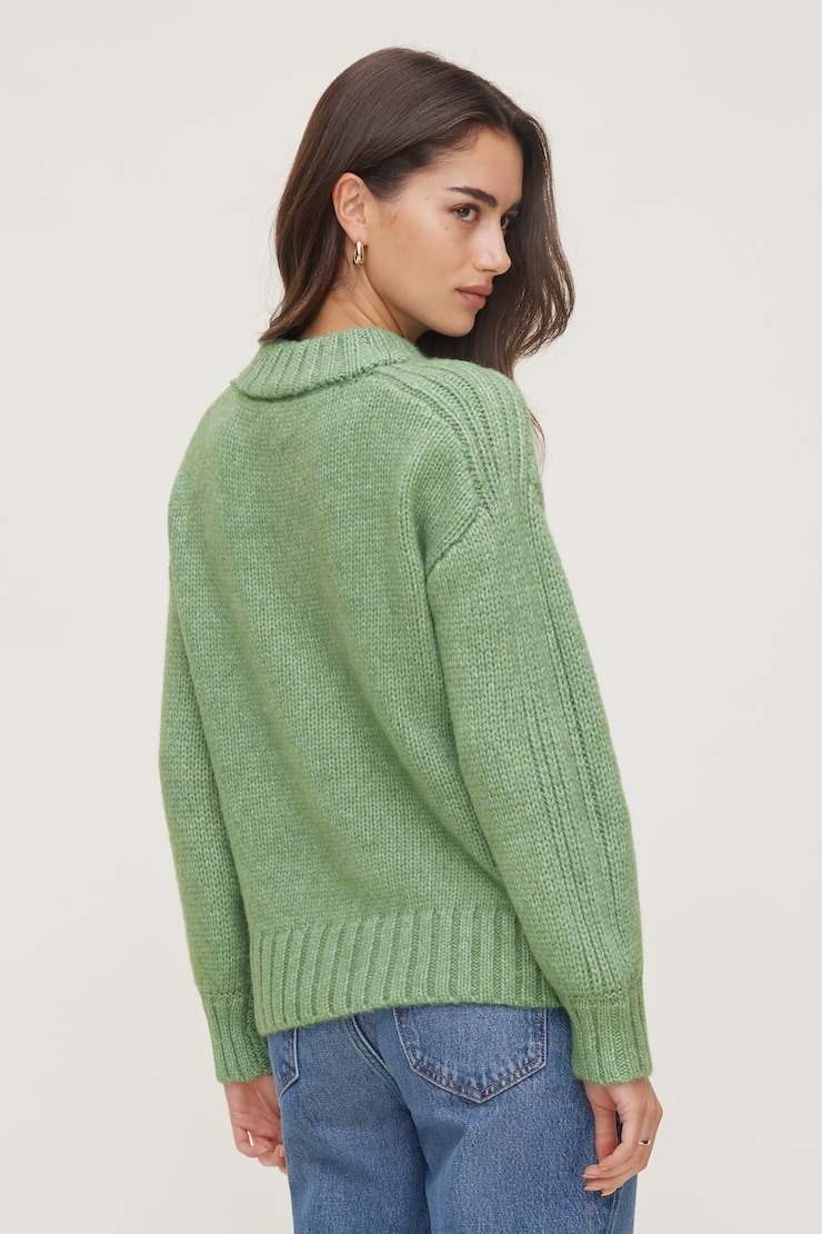 Mabel Chunky Crewneck Sweater Hedge Green large