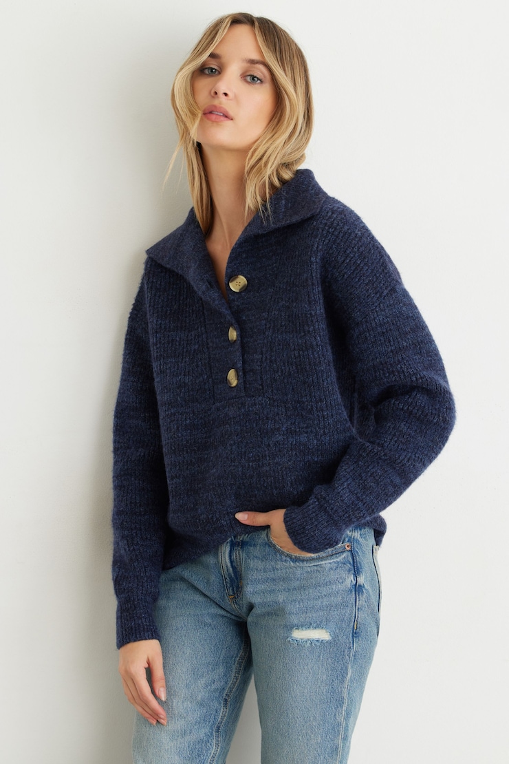 Half Button Sweater