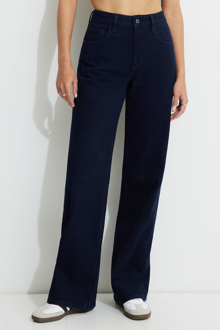 Heidi High Rise Wide Leg Jeans Dark Indigo Blue / Kingston large