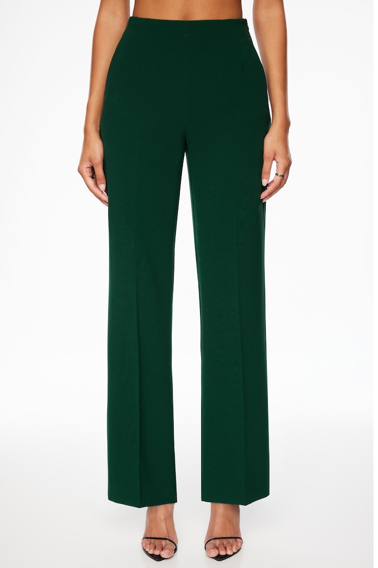 High Waisted Wide Leg Pants Jewel Green large