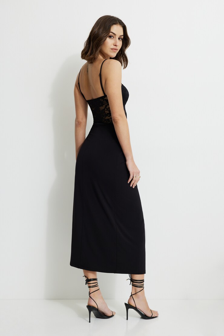 Serene Mesh Maxi Dress Jet Black large