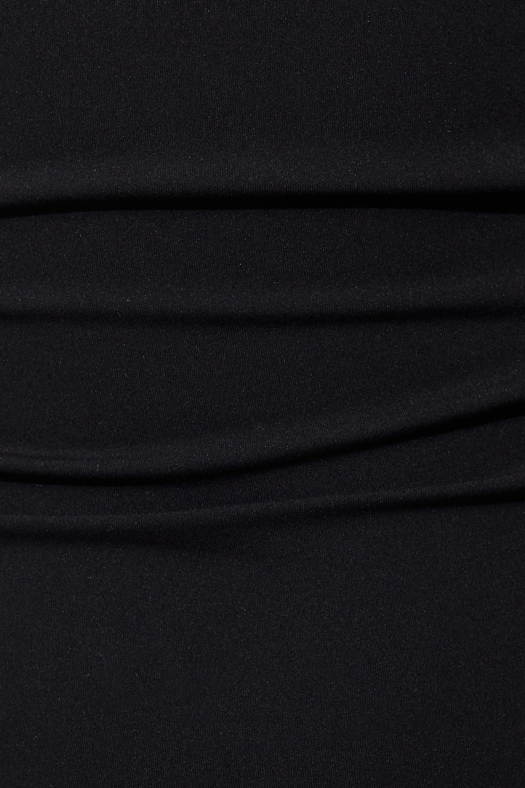 Straight Neck Halter Mini Dress, Jet Black, large