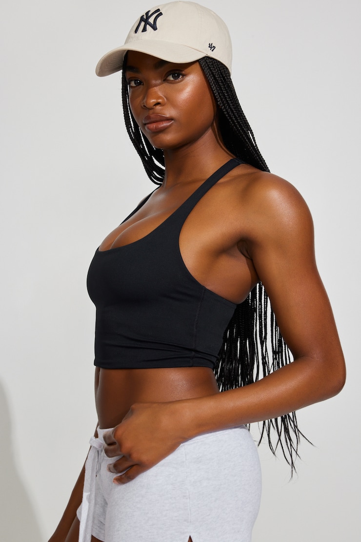 Active Cropped Racerback Tank Top