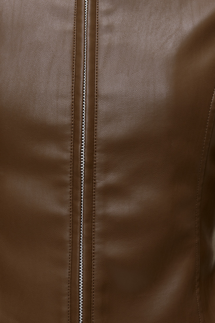 Slim Fit Faux Leather Moto Jacket